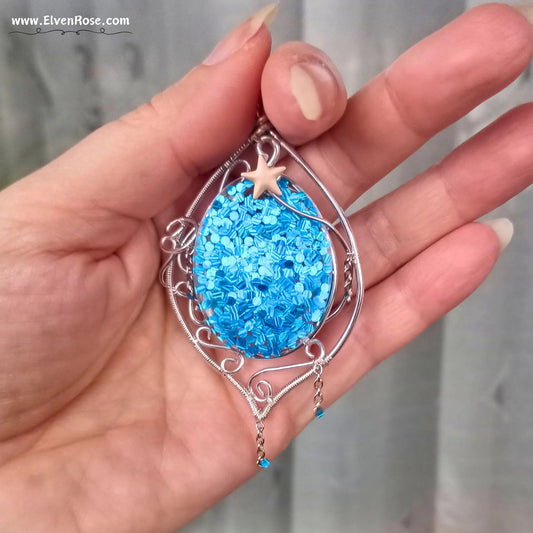 Celestial Frost Suncatcher / Ornament - Elven Rose
