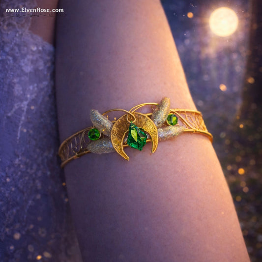 Emerald Moonbloom Elven Armband - Elven Rose