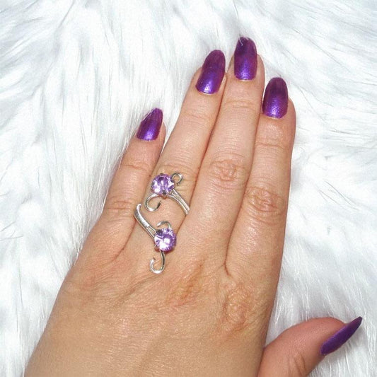 Lavender Whisper Fantasy Spiral Ring - Elven Rose