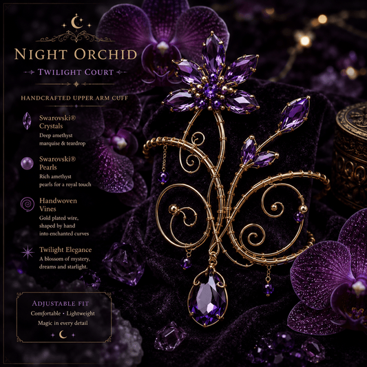 Night Orchid Arm Cuff - Elven Rose