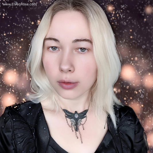"Nocturnal Dragonfly Necklace" Glow in the Dark Gothic Fantasy Pendant - Elven Rose