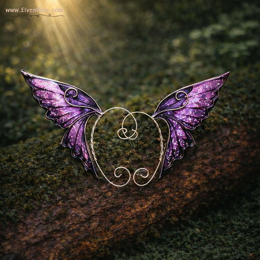 Purple Fairy Ear Wrap Earrings - Elven Rose