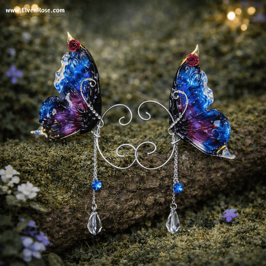 Roseglen Fairy Ear Wrap Earrings - Elven Rose
