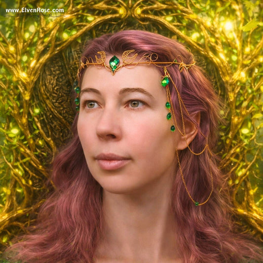 "Spirit of Nature" Fantasy Crystal Crown - Elven Rose