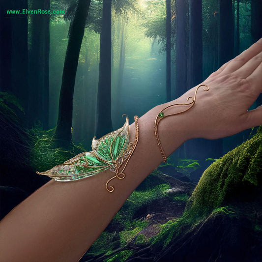 "Sylvan Wing Bracelet" Forest Fairy Bracelet - Elven Rose