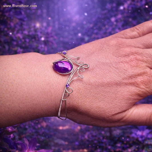 Violet Lake Cuff Bracelet - Elven Rose