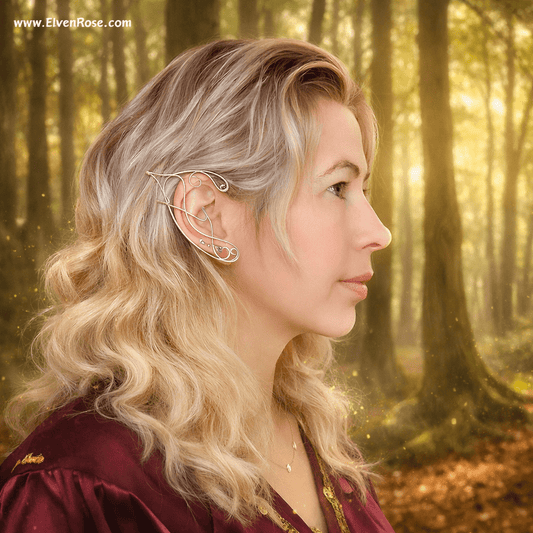 Whispering Sylvan elf ear cuff earrings - Elven Rose