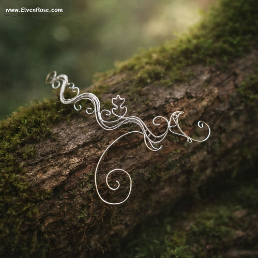 "Whispering Vines" Fantasy Ear Wrap Earring - Elven Rose