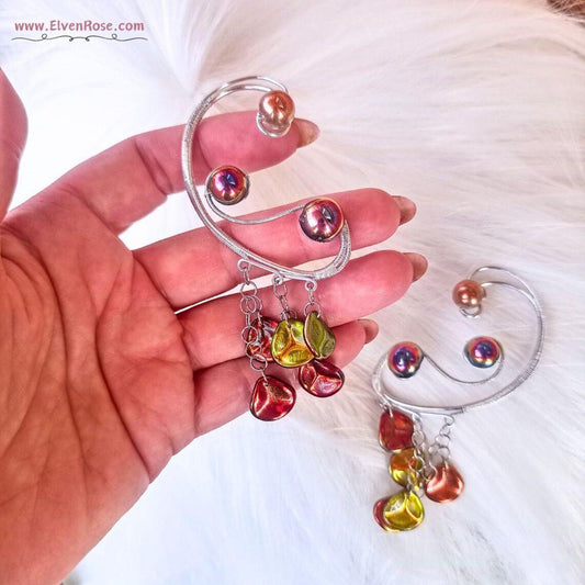 Whispers of Autumn Ear Wrap Earrings - Elven Rose