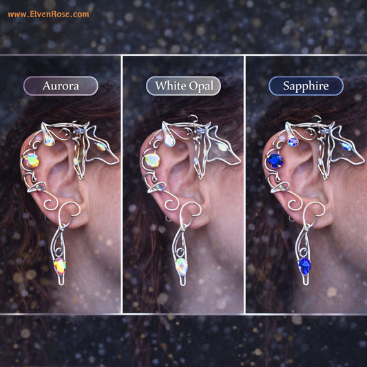 "Wolf Ear Wrap" celestial wolf jewelry - Elven Rose