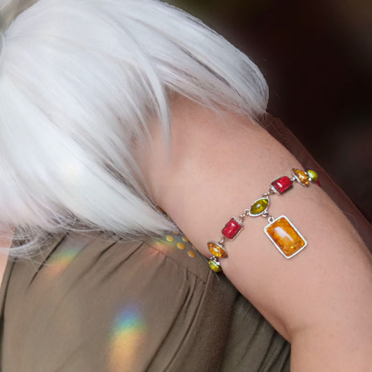 Amber Glow Adjustable Upper Arm Bracelet