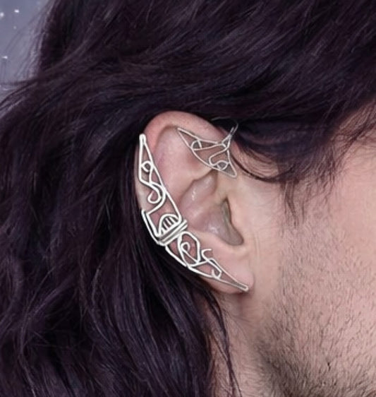 Elven Crescent Moon Ear Cuff for Men