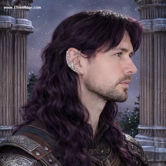 Elven Crescent Moon Ear Cuff for Men
