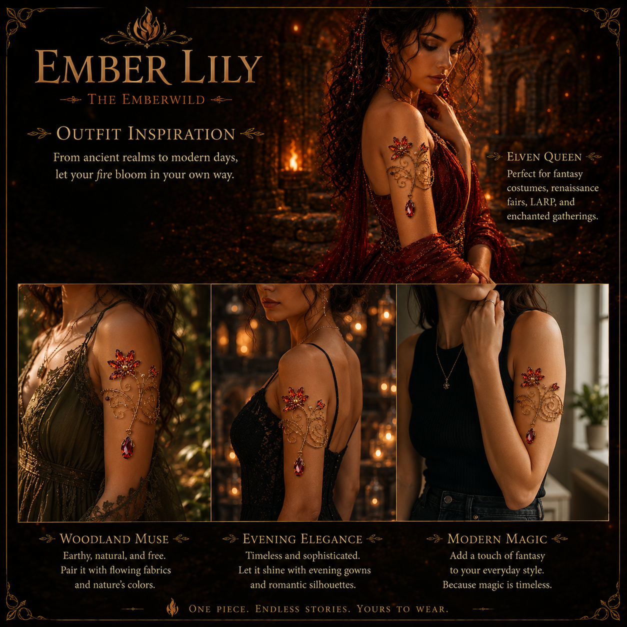 Styling Inspiration for the Ember Lily arm cuff