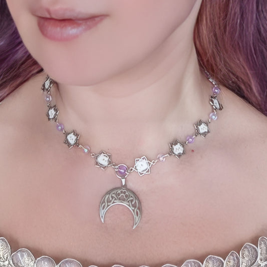 Moonlit Paw Necklace