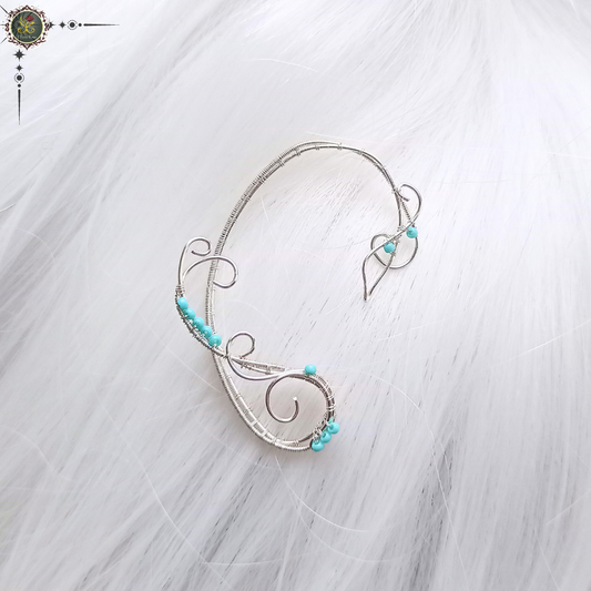 Silver and Turquoise Ear Wrap
