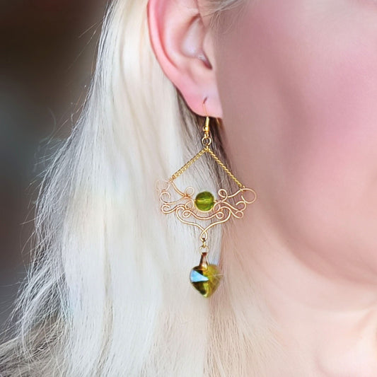 Elven Chandelier Earrings - Elven Rose