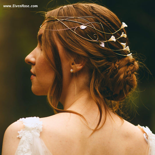 Elven Tiara - Lady of Light - Gold - Elven Rose