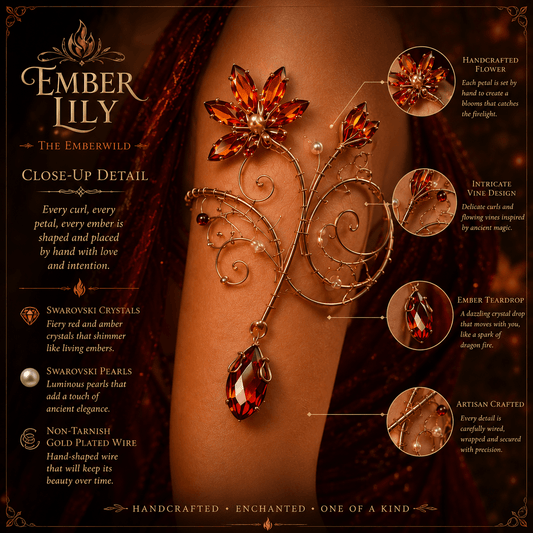 Ember Lily Arm Cuff - Elven Rose