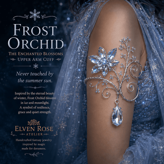 Frost Orchid Arm Cuff - Elven Rose