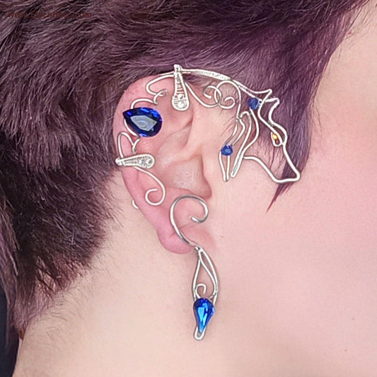 Frost Wolf Ear Wrap - Elven Rose