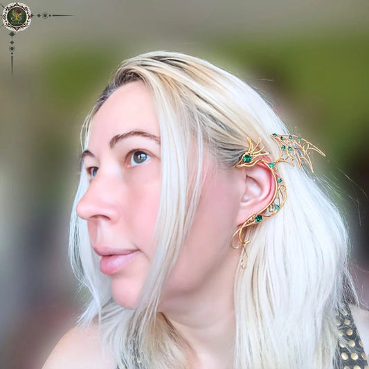 Golden Dragon Ear Wrap - Elven Rose