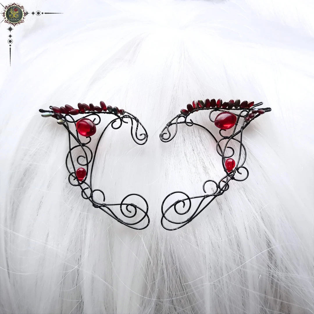 Fiery Black Elf Ears