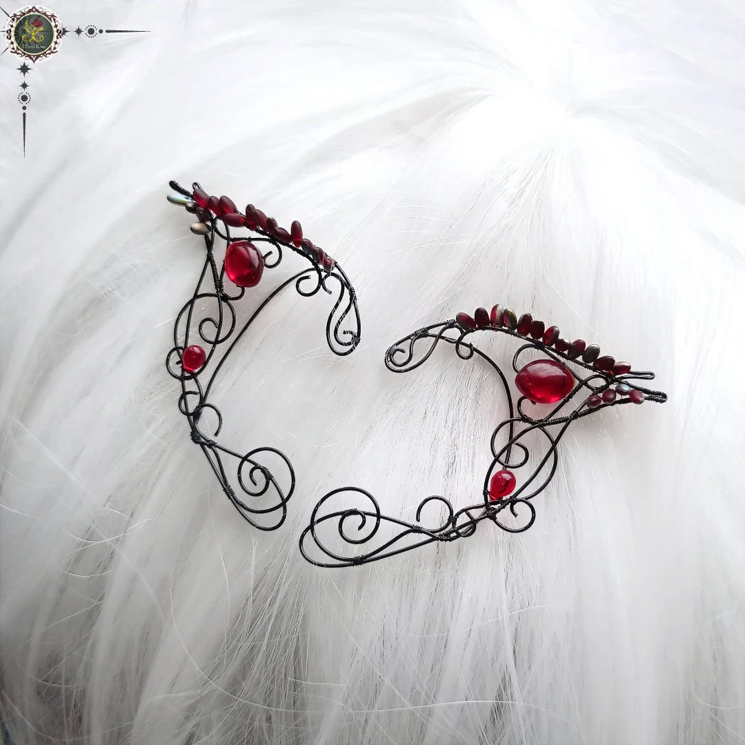Fiery Black Elf Ears