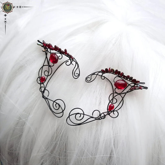 Fiery Black Elf Ears