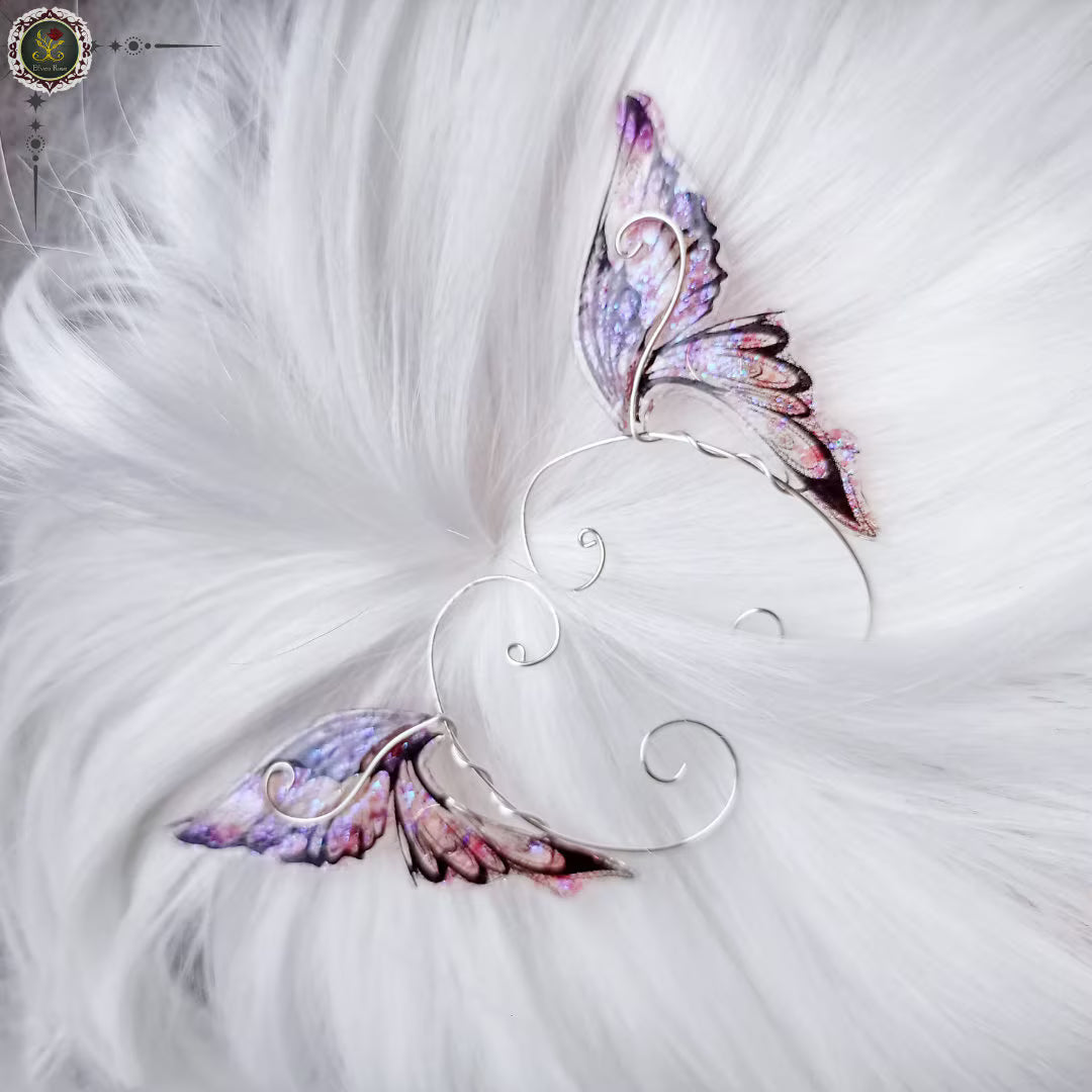 Purple Fairy Wing Ear Wrap Earrings