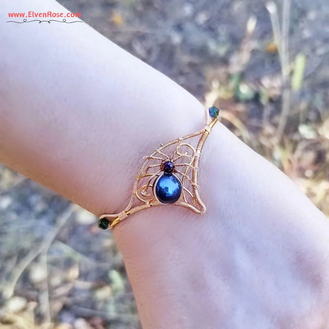 Golden Web Cuff Bracelet