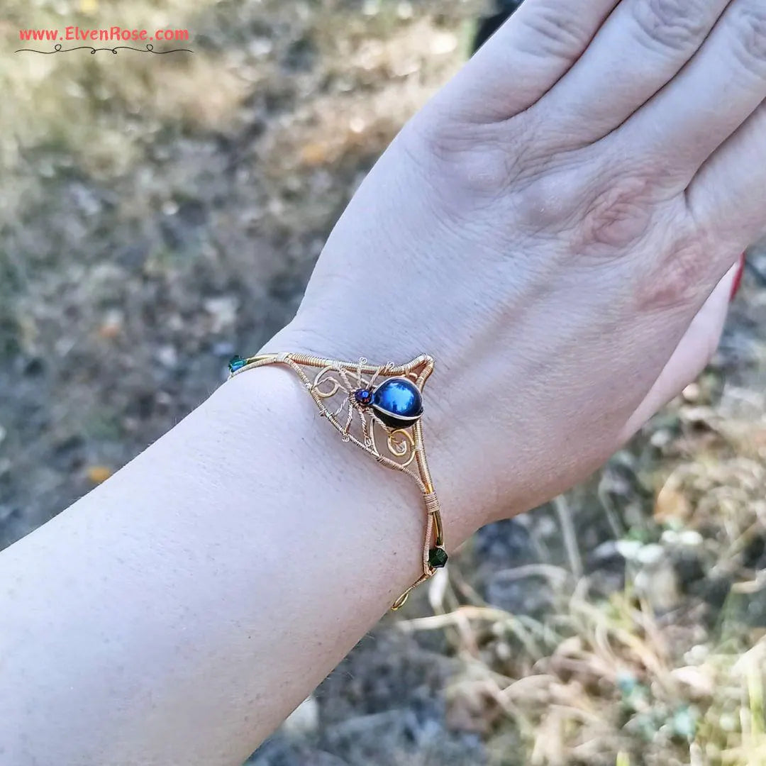 Golden Web Cuff Bracelet