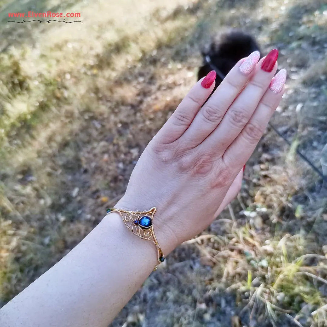 Golden Web Cuff Bracelet