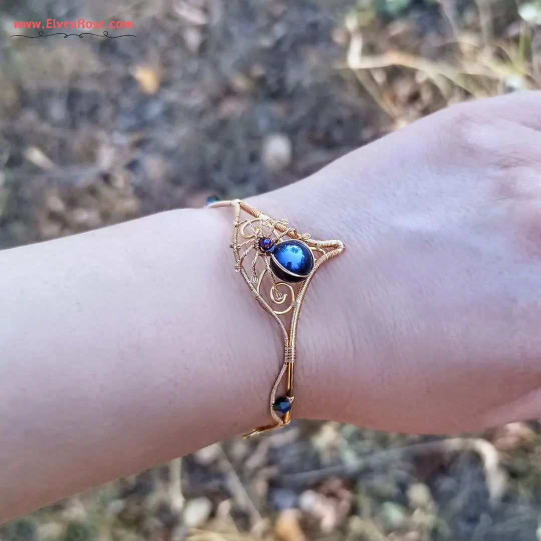 Golden Web Cuff Bracelet