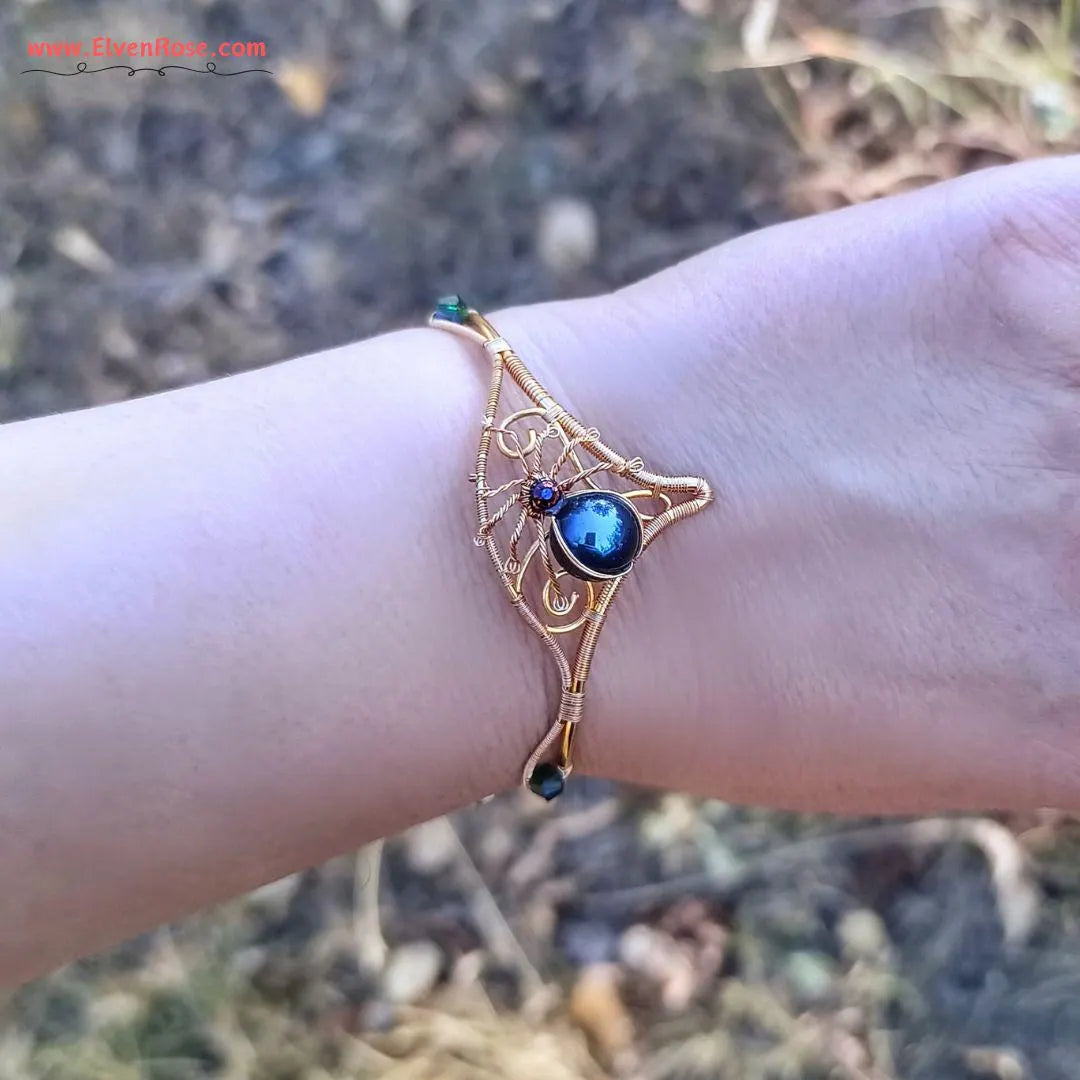 Golden Web Cuff Bracelet