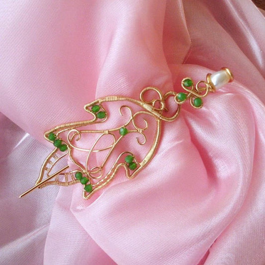 Golden Leaf Cloak Clasp