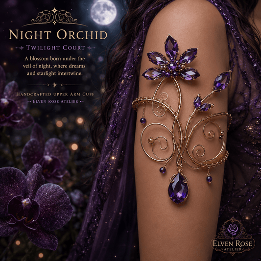Night Orchid Arm Cuff - Elven Rose