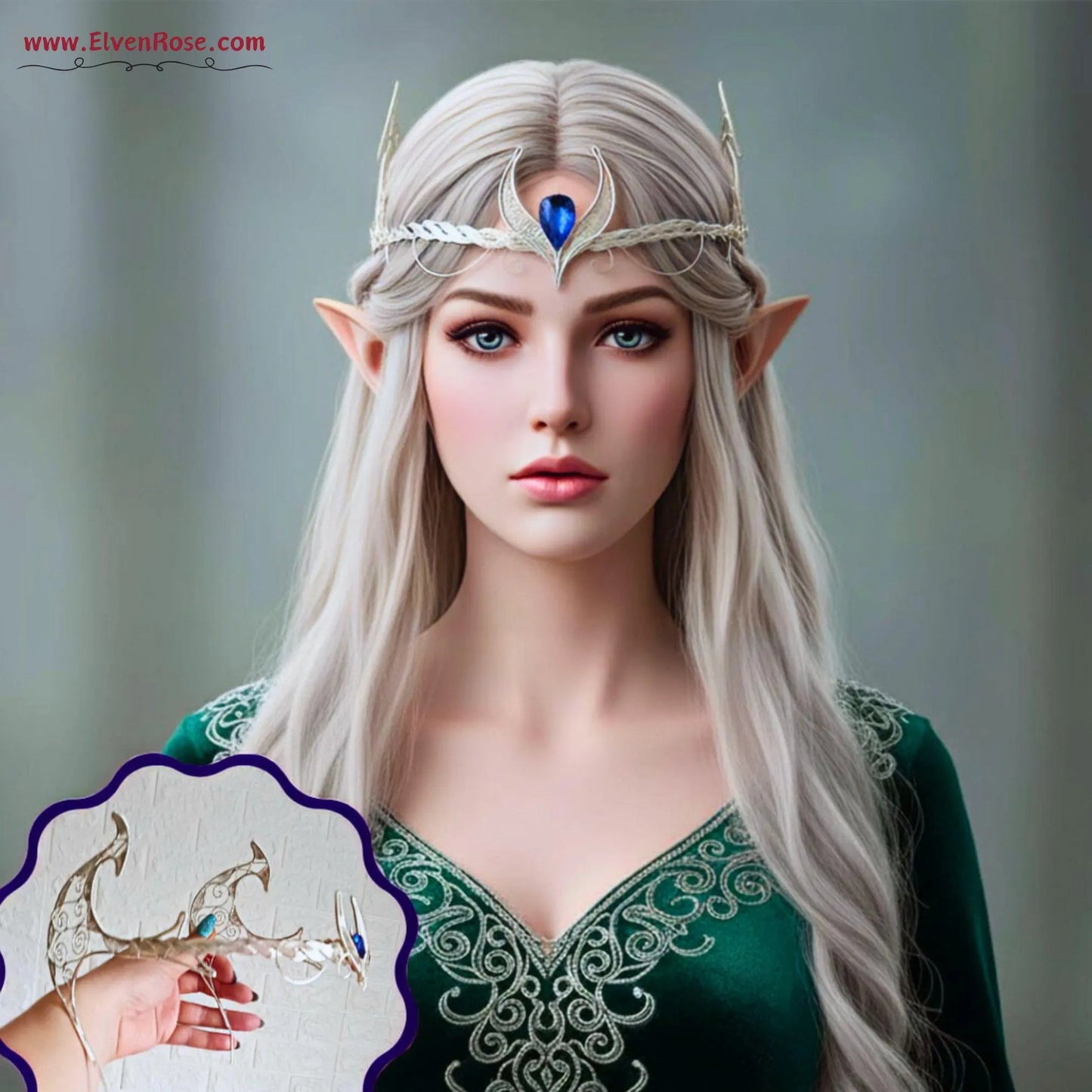 "Protector of the Realm" fantasy crown - Elven Rose