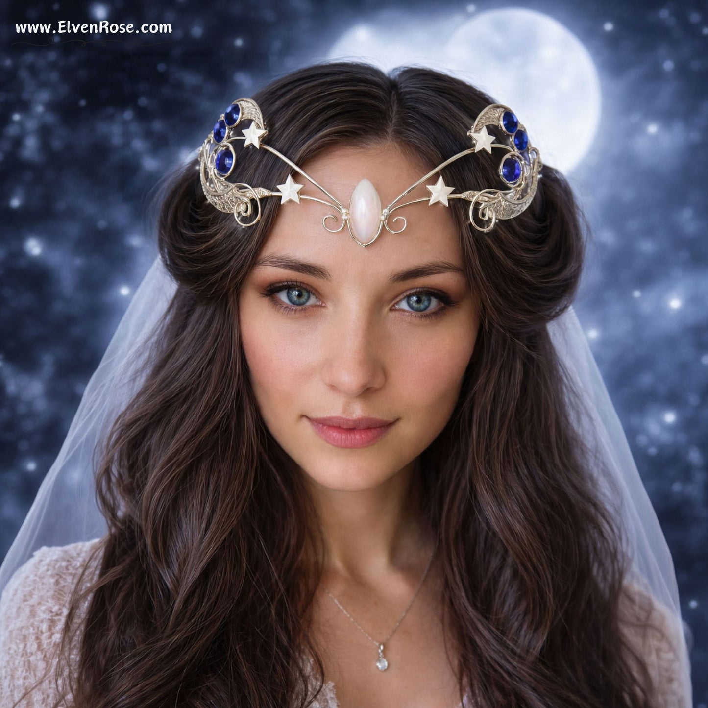 "Queen of Stars Crown" Celestial Elven Tiara - Elven Rose