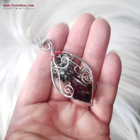 Shadowthorn Flame Pendant - Elven Rose