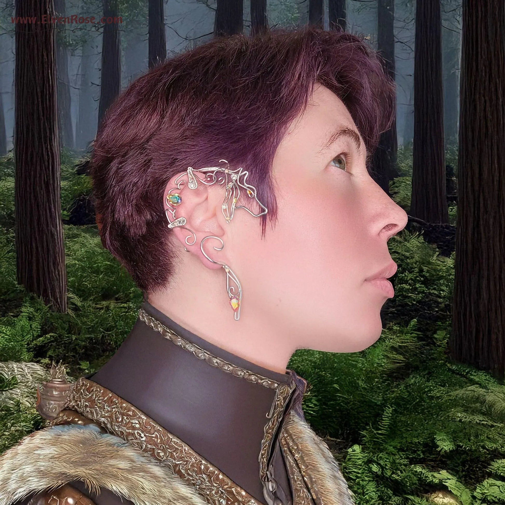 Starshine Wolf Ear Wrap - Elven Rose