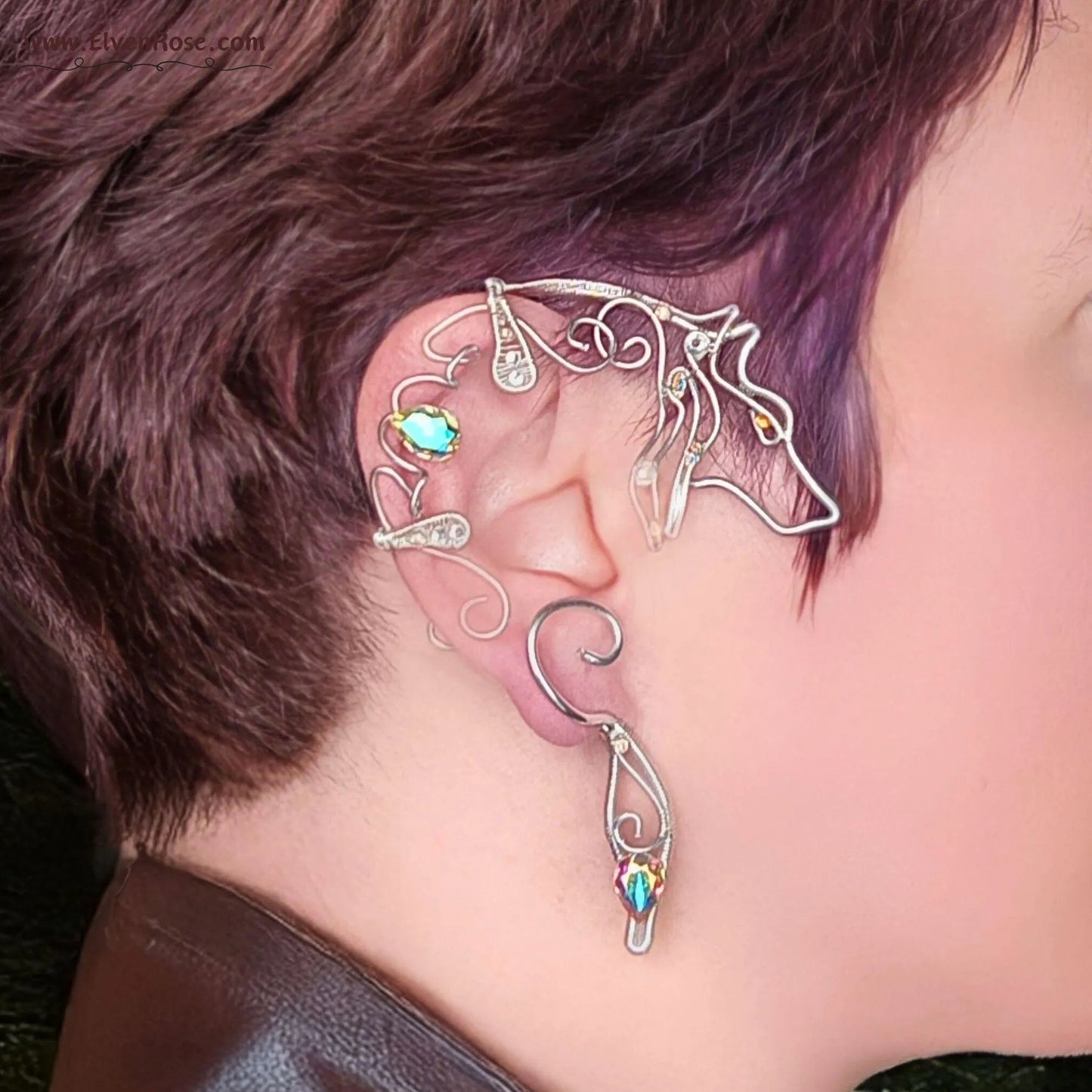 Starshine Wolf Ear Wrap - Elven Rose