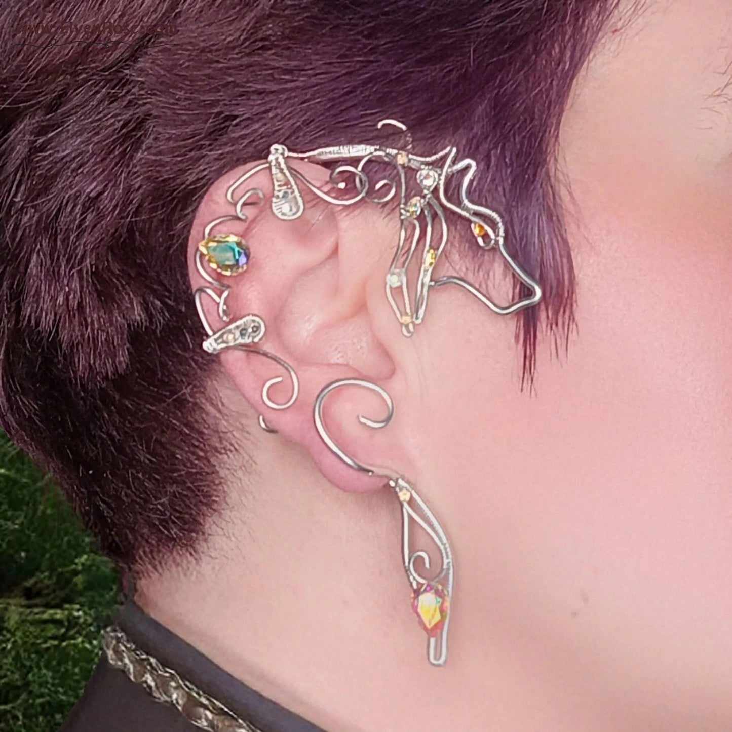 Starshine Wolf Ear Wrap - Elven Rose