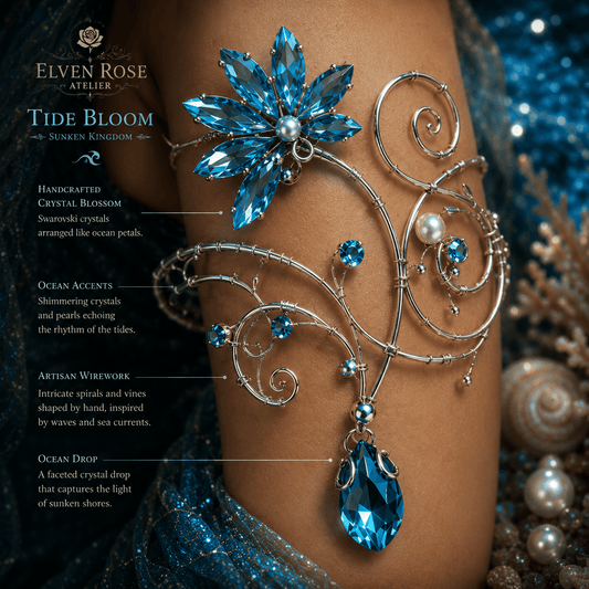 Tide Bloom Arm Cuff - Elven Rose