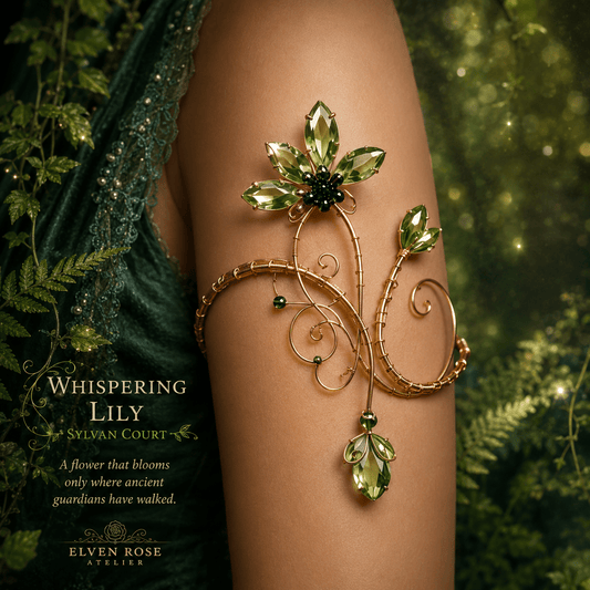Whispering Lily Arm Cuff - Elven Rose