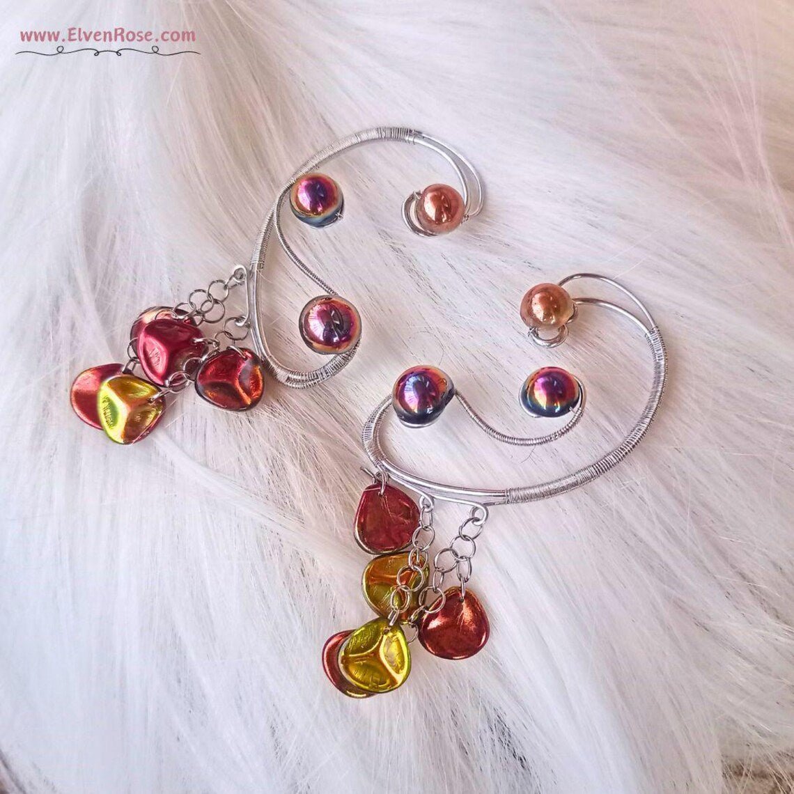 Whispers of Autumn Ear Wrap Earrings - Elven Rose