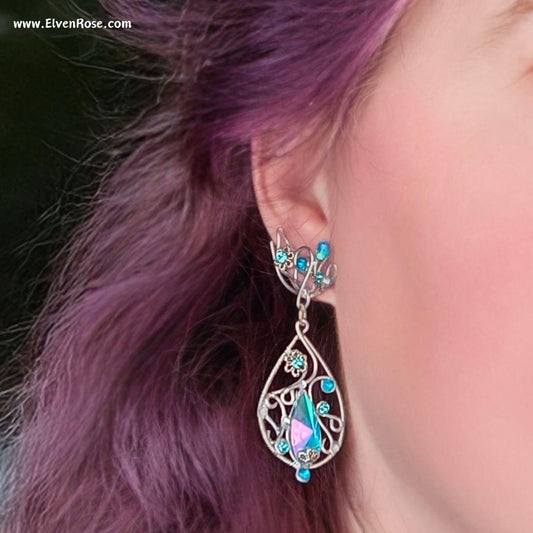 Whispers of Starlight Earrings - Elven Rose